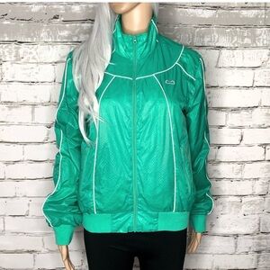 NWOT-  Le Tigre Green Nylon Track/Rain Jacket